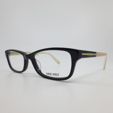 Nine West NW5134 001 Black Cream Rectangular Eyeglasses Frames 52-16-135 NEW picture