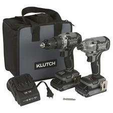 Klutch 1/2in. Drill/Driver and 1/4in. Impact Driver Kit, KLiQ 20V, Brushless, picture