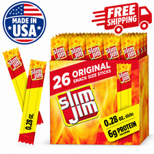 Slim Jim Smoked Meat Sticks, Original Flavor, 6g Protein Per Serving, Snack Size picture