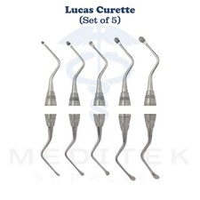 Meditek Lucas Bone Curette Set 84-88 Serrated Dental Surgical Tools picture