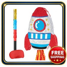 Rocket Piñata 16.4 inch space themed party decoration with hanging loop picture