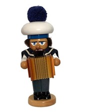 Steinbach Volkskunst Nutcracker Sailor w/Accordion Germany Handmade Wood MPN 050 picture