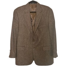 Vintage Bespoke Empire Montreal 42R Brown / Multi Wool Mens Blazer Sport Coat picture