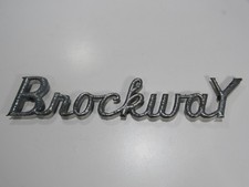 VTG 1959 BROCKWAY Heavy Duty Truck Emblem Name Badge Metal Badge Tag Fire Oil TX picture