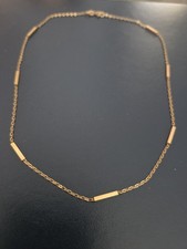 Vintage Balestra 14K Gold Bar Sattion Chain Necklace 14.5