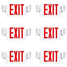 Sunco 6 Pack Red Exit Signs with LED Emergency Lights & Backup Battery picture