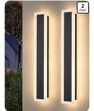 2 Pack Modern LED Wall Sconce 23.6in Hardwired Dimmable IP65 18W Black picture