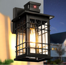 Aplique Exterior Negro con Sensor Crepuscular y Movimiento Impermeable E26 picture