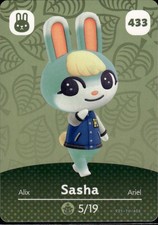 433 Sasha Amiibo Card 433 Series 5 Animal Crossing Nintendo Switch NA Region picture