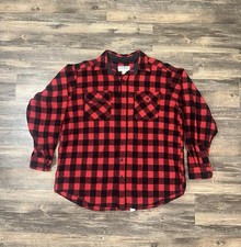Vintage LL Bean Plaid Flannel Shirt Mens 2XL Red Freeport Maine USA Wool Buffalo picture