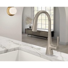 Moen 9126SRS Kurv Single Handle High Arc Pull-Down Kitchen Faucet - Spot Resist  picture