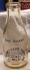 El-Rinconada Rancho Embossed Quart Ojai California Milk Bottle picture