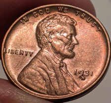 1931-D LINCOLN WHEAT CENT, Uncirculated Red Gem BU  Id76459 picture