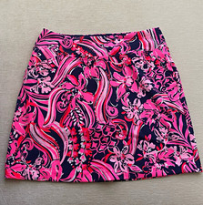 Lilly Pulitzer Luxletic Golf Skort Pink/Navy Floral Pockets Stretch Size 4 picture