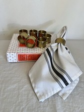 Vintage Brass Napkin Rings Set of Eight picture