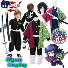 Childrens Kids Tomioka Giyuu Demon Slayer Kimetsu no Yaiba Anime Cosplay Costume picture