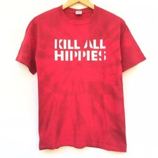 Vintage Primal Scream Kill All Hippies Tie Dye T-Shirt Red Anvil 90s Y2K Band... picture