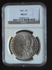 1887-P Morgan Silver Dollar NGC MS 63 picture