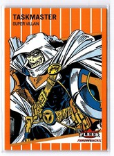 2023 Fleer Throwbacks Taskmaster Orange Parallel Marvel Villain Trainer /489 picture