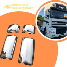 DAF XF 95 Mirror Cover Caps Chrome Stainless Steel 4PCS picture