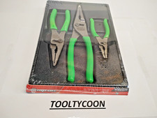 Snap-On Tools USA GREEN 3pc Soft Grip Long Nose Slip Joint Pliers Set PL3LNSJCFG picture