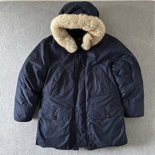 Vintage Eddie Bauer Polar Parka Fur Sheep Trim Goose Down Parka Coat Mens Medium picture