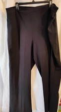 Catherines Refined Pull-On Pants Elastic Waist Black Plus 2X 22/24W picture