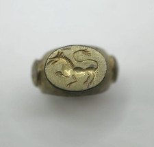 Late Medieval Silver-Gilt Ring with  Dragon  16en-17en Century A.D. picture