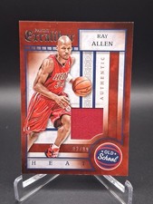 2015-16 Panini Excalibur - Old School Swatches Ray Allen #18 /99 (MEM) Heat picture
