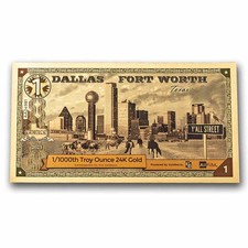 1 Dallas Fort Worth Texas Goldback Gold Note 24K picture
