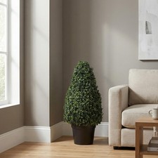 Pure Garden Artificial Boxwood Topiary, Green, 17” x 36” picture