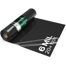 Uimoso 6 Mil Black Plastic Sheeting Roll 20 x 100 ft Durable Polyethylene Film picture