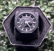 Casio G-Shock GA-2100-1A CasiOak Black Watch with Box & Tin picture