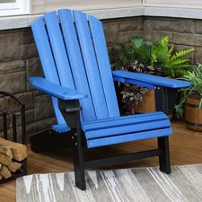 All-Weather Red/White Outdoor Adirondack Chair by Sunnydaze picture
