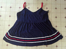 TORRID Super Soft Knit Striped Cami Tank Scoop Neck Navy/Red/White 3X NWT picture