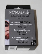 NIB Nomad Life Men's 6pc Mini Travel Hair Gel packets 5 mL each TSA Compliant picture