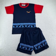 Vintage Miki House Tigger Matching SET Kids Large Blue Short Sleeve Shirt Shorts picture