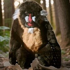 VTG  Mandrill Baboon Plush Stuffed Animal Large Sits 14