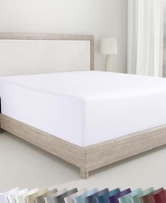California Design Den King Size Fitted Sheet White, 100% Cotton 400 Thread Count picture