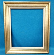 Nice Distressed Gold Tone Wood Frame W/Canvas Liner + Fillet 27.5