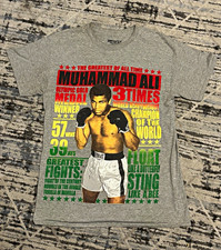 Vintage Muhammad Ali Boxing Graphic Shirt, Gray Unisex Adult M picture