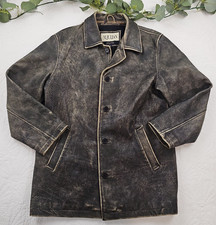 VTG M Julian Dean Winchester Supernatural Gray Distressed Leather Coat Size S picture