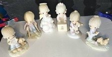 Precious Moments Figurines Lot Of 6.  1 Musical 5 Regular vintage 70s On Up picture