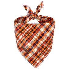 Unique Style Paws Dog Bandanas 1PC Washable Large, Colorful Orange Grid picture