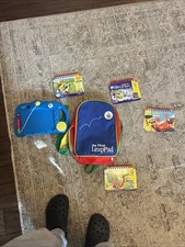 VTG My First LeapPad System Bundle, Backpack, 4Books & 4 Cartridges Lot Tested picture