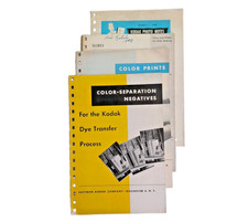 VTG Kodak Data Book Inserts Dye Transfer Process Slides Photo Notes 1946-1951 picture