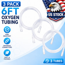 Premium Clear Crush Resistant Oxygen Tubing - 6 FT  Universal Oxygen Tube 3 Pack picture