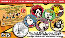 POPEYE & FRIENDS U.S STATE QUARTER COLLECTION *Must See* picture