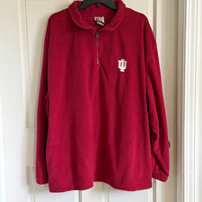 Vintage/Retro Indiana University Red Oak Sportswear 1/4 Zip Fleece Pullover 2XL picture