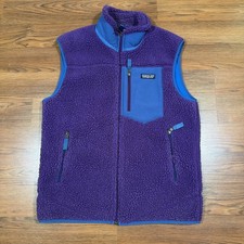 Patagonia Classic Retro-X Full Zip Fleece Vest Mens Size M Purple Blue Deep Pile picture
